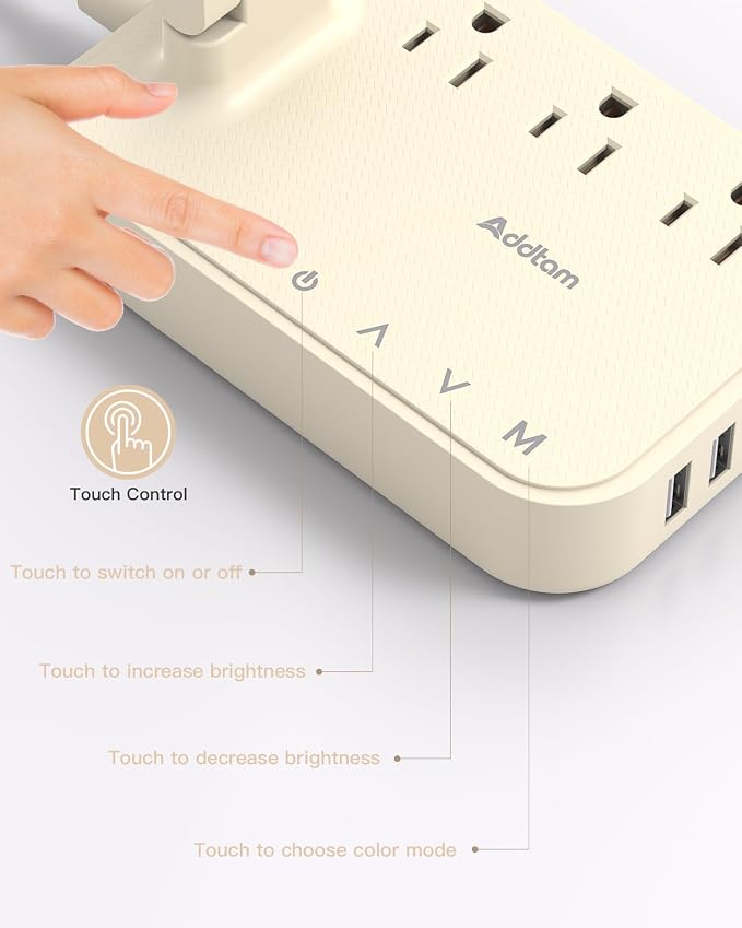 Addtam LED Desk Lamp, Power Strip - Image 7