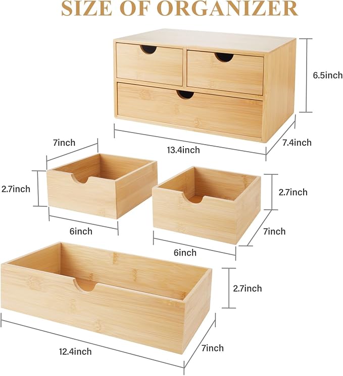 Charmewooden Bamboo Desk Organizer - Image 3