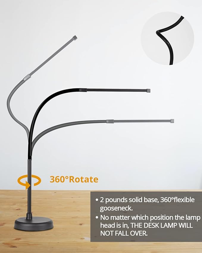 LED Desk Lamp, Swing Arm Architect Task Lamp with Long Flexible Gooseneck, 3 Color Modes, and USB Adapter, Dimmable Desk Light for Home/Office/Drafting/Reading/Piano-DeskLoop Office
