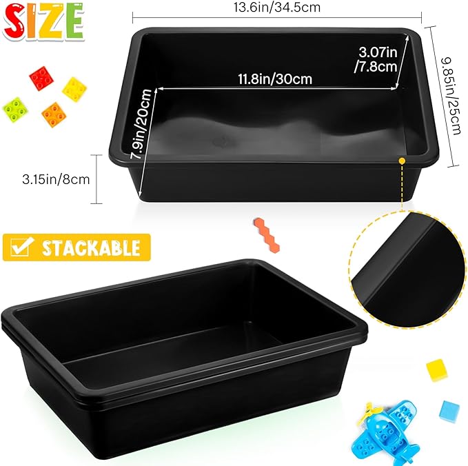Qunclay 10 Pcs Flat Storage Tray Organizer Bin Letter Size Paper Trays - Image 3