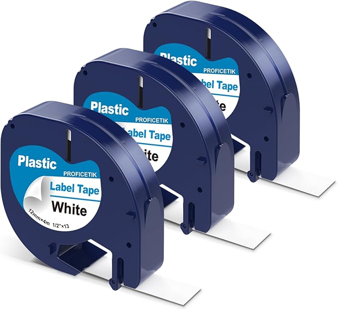 3 X 91331 Plastic White Label Tape Replacement by PROFICETIK