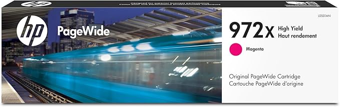 HP 972X PageWide High Yield Magenta Ink Cartridge for HP Printers | Works with Printer Series: PageWide Pro 452, 477, 552dw, 577 | L0S01AN-DeskLoop Office