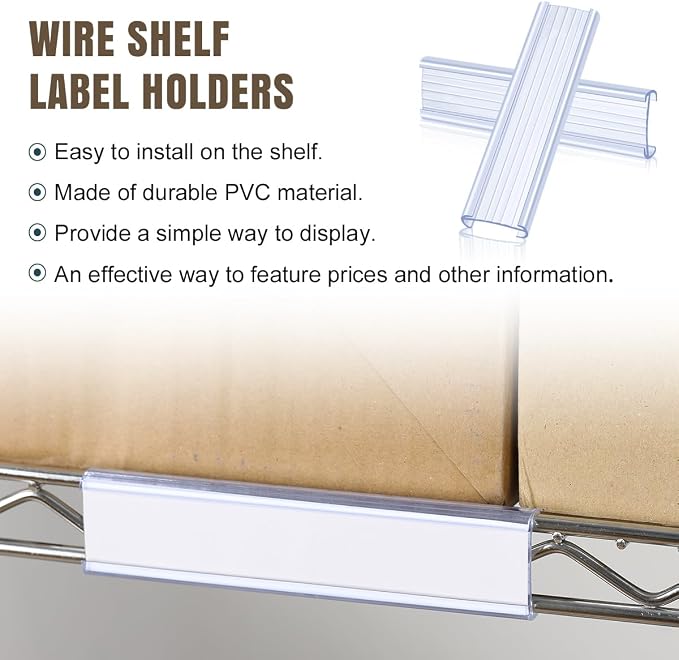 Lenink 20Pcs Wire Shelf Label Holders, Plastic Wire Rack Label Holder Compatible - Image 2