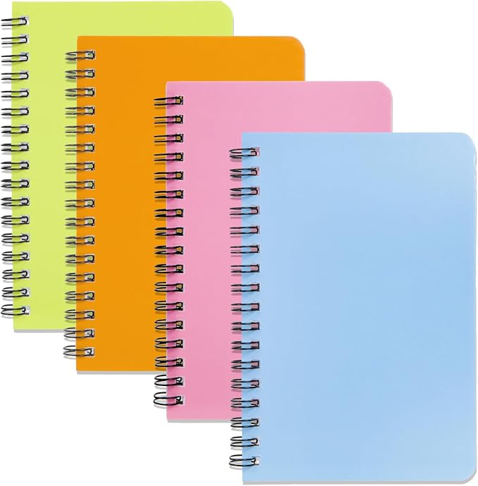 4Pack Small Spiral Notebook 4.2"x 6.1" Pocket Notepad | small notebook is easy by YiHenTiezz