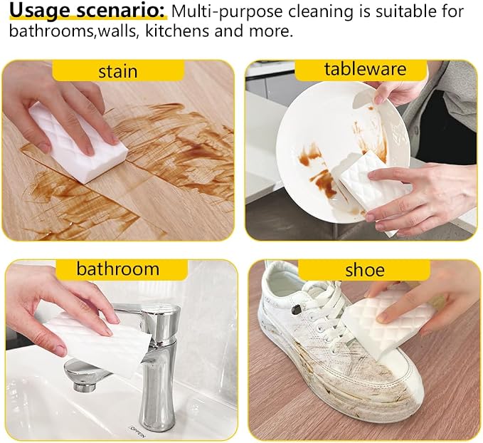 Magic Sponge Eraser, 50 Pack 2X Density Melamine Foam Cleaner - Image 3