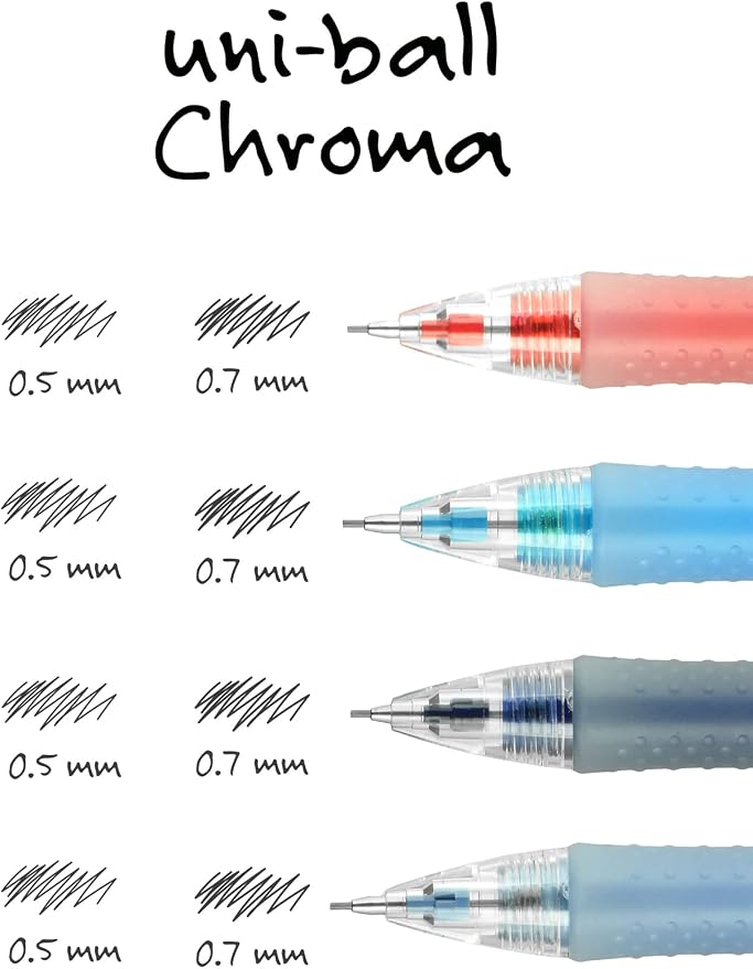 uniball Chroma Mechanical Pencil Starter Kit, HB #2, 4 Pack - Image 6