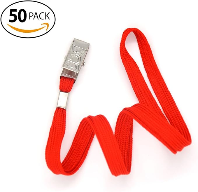 Bird Fiy 50 Pcs Cotton Lanyards Bulldog Clip 32-inch Flat Braid Neck Lanyard - Image 3