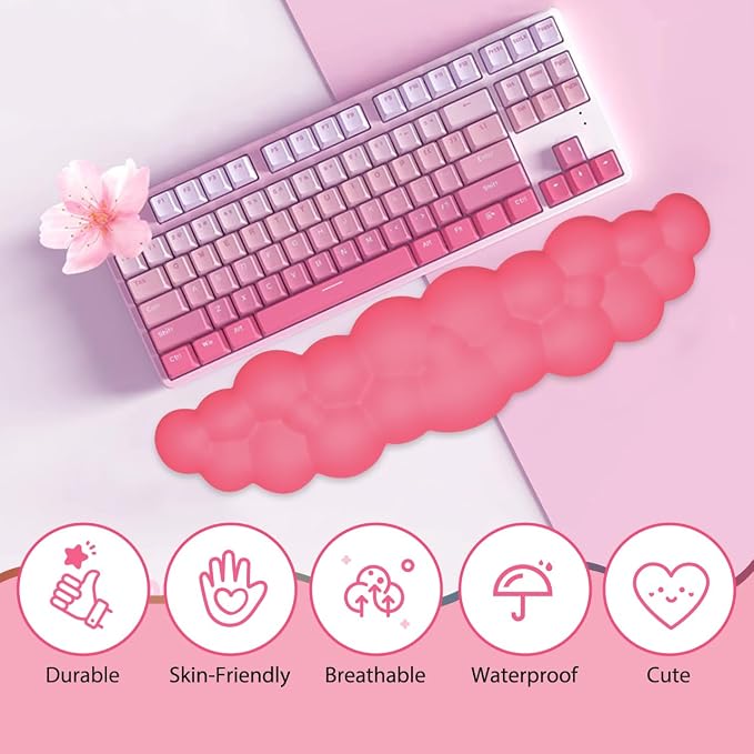 JIKIOU Upgrade Leather Cloud Keyboard Wrist Rest, Cloud Wrist Rest - Image 4
