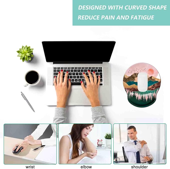 Mouse Pad with Wrist Support, Ergonomic Mouse Pad with Memory Foam Wrist Rest - Image 5
