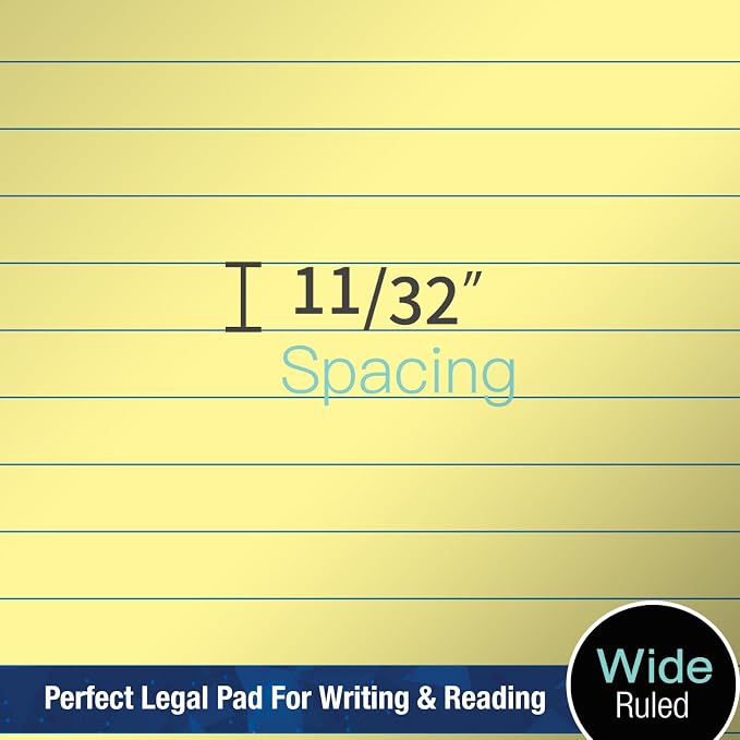 Woodlake Legal Pads 8.5 "x 11" – 6‑Pack, Wide Ruled, Premium Yellow Paper Pad - Image 6