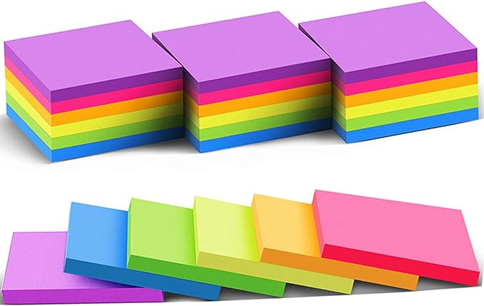 Sticky Notes 3x3 in Post Bright Stickies Colorful Super Sticking Power Memo Pads by Vanpad