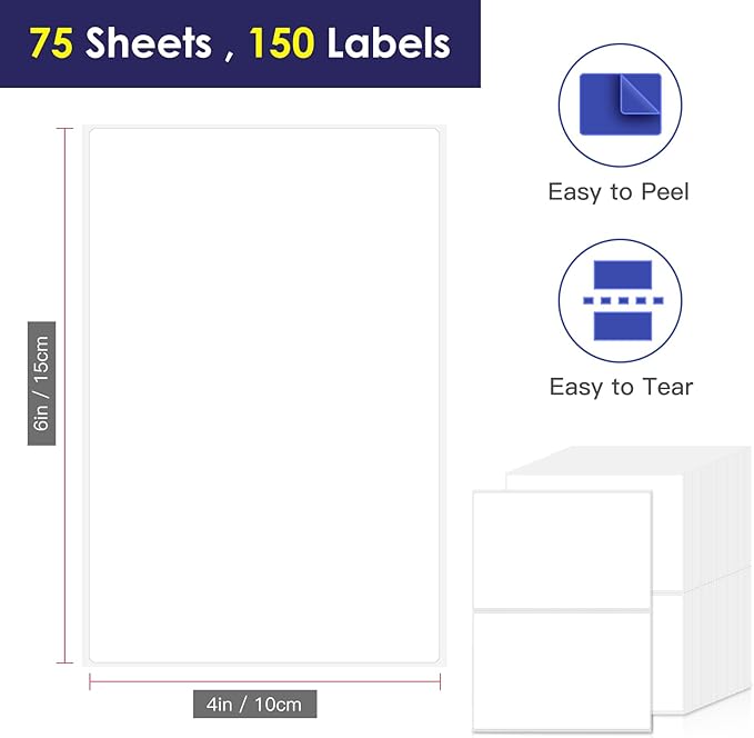 L LIKED 6"x4" Blank Removable Labels - Image 2