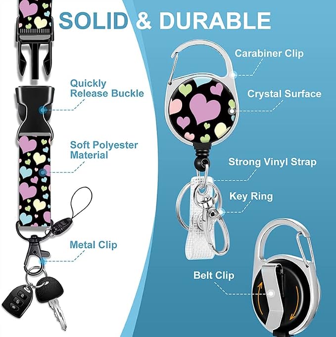 Badge Lanyard, Retractable Badge Holder - Image 3