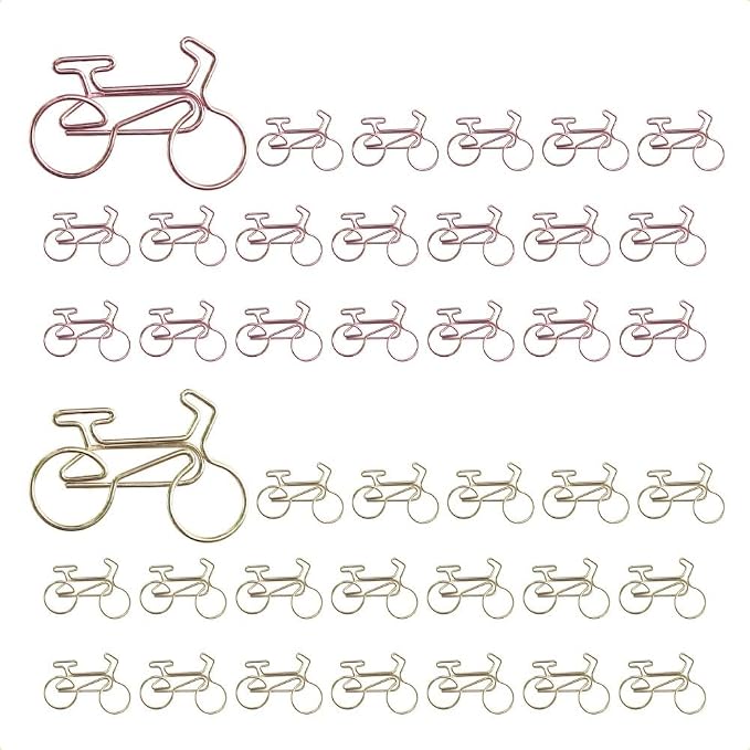 OWLFAVO 40pcs Bicycle Shape Paper Clips by OWLFAVO