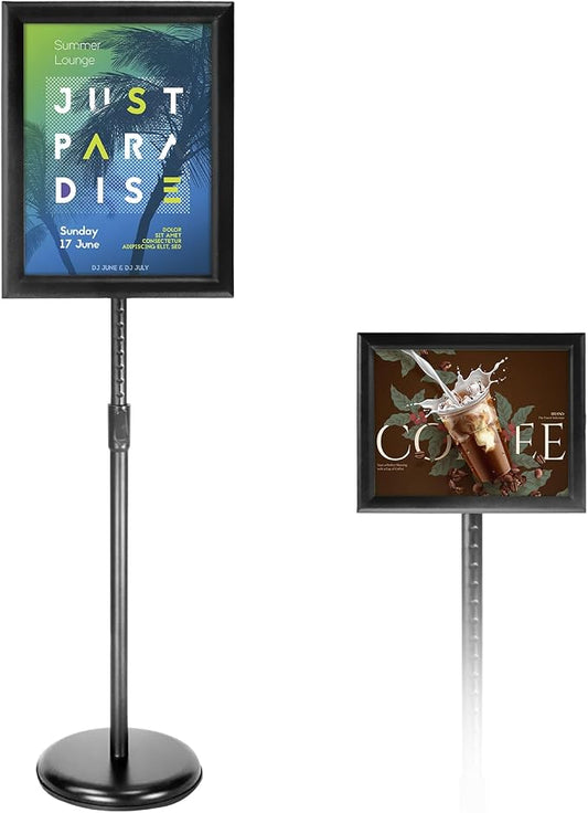 Adjustable Poster Sign Stand Holder Heavy Duty Snap Open Aluminum Pedestal by SENZHIYI