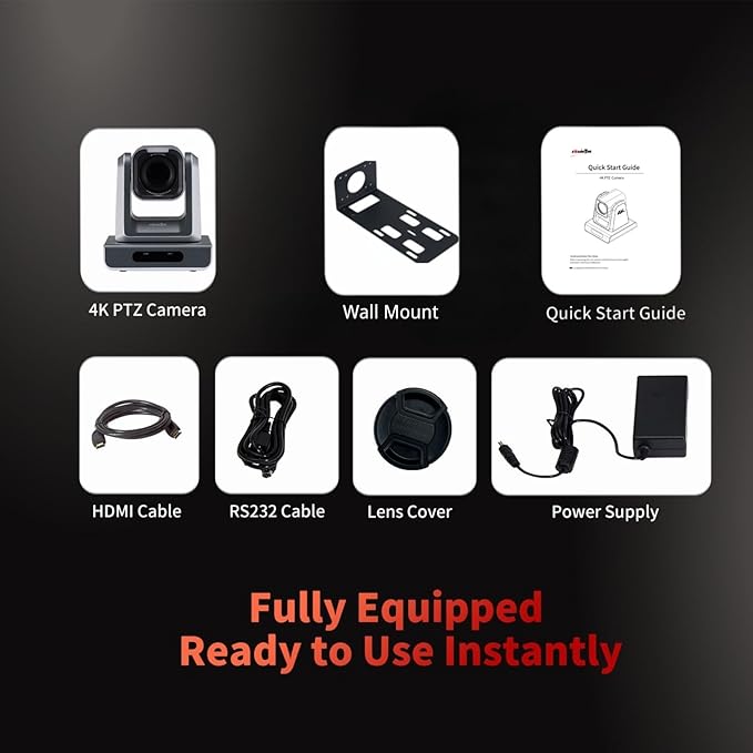 4K Native NDI|HX3(Certified) PTZ Camera PoE, 18X Optical Zoom, Simultaneous HDMI & SDI outputs, RTSP/RTMP(s)/SRT, Standalone IP Live Streaming to YouTube, Twitch for Meeting, Church, Event, Teaching-DeskLoop Office