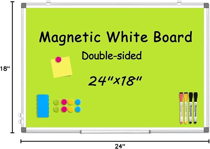 WALGLASS Magnetic Whiteboard 24"x18" Dry Erase White Board - Image 9