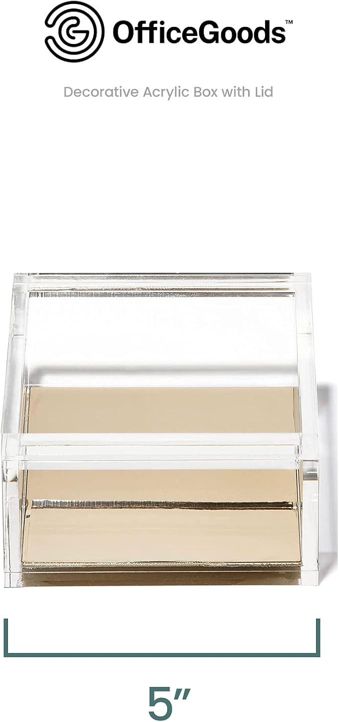 OfficeGoods Acrylic Desk Organizer w/Gold Base – Functional & Elegant Odds & - Image 4