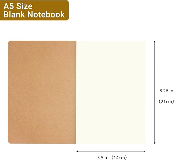 zmybcpack 12 Pack Kraft Notebooks Journal Bulk, Blank Sketch Notebooks - Image 2