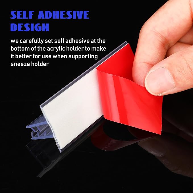 Fulmoon 200 Pcs Sign Holder, Adhesive Base Sign Holders Multiple Uses - Image 3