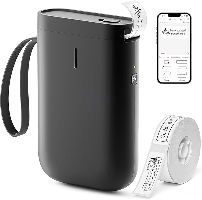 NIIMBOT Label Maker Machine D11 Label Printer Portable Wireless Connection Multiple Templates Available for Phone Easy to Use Office Home Organization USB Rechargeable-DeskLoop Office