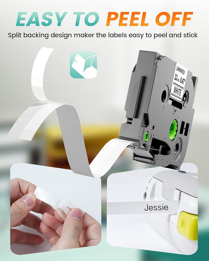 Replacement for Brother P Touch TZe TZ Tape 12mm 0.47 Laminated White | TZe-231 - Image 4