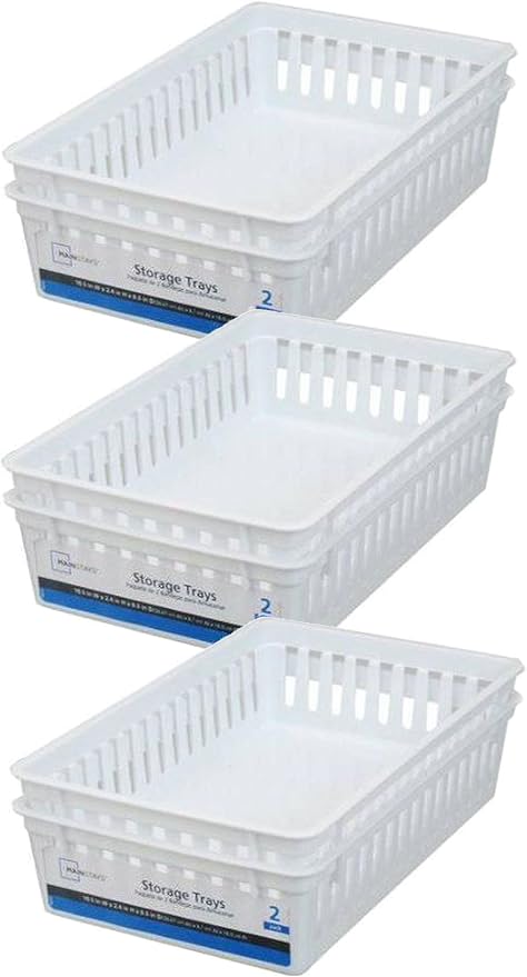 Basic White Storage Trays by Mainstay by Mainstay