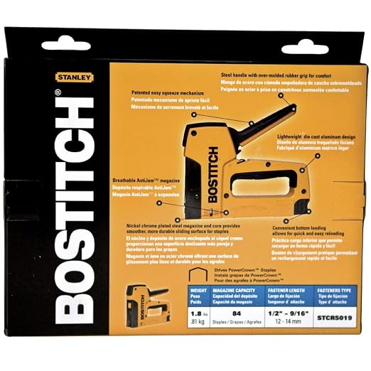BOSTITCH Stapler, Outward Clinch, Stapling Tacker 14MM Max - Image 4