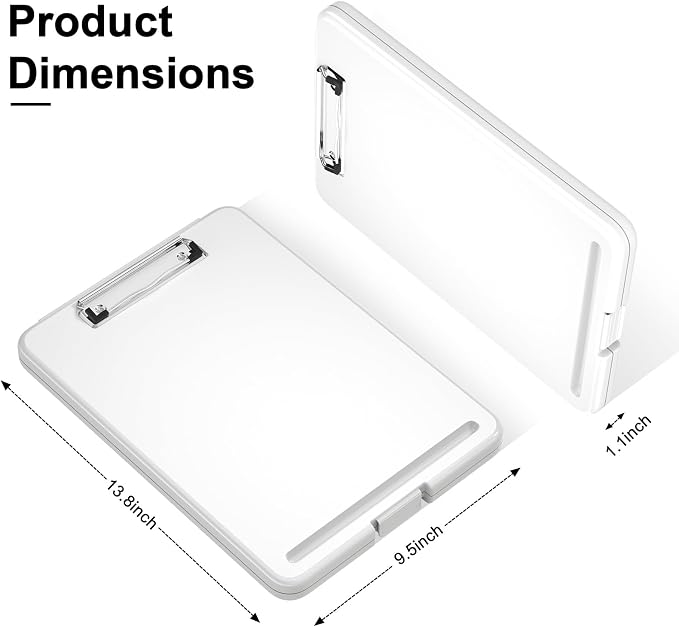 Hongri Clipboard with Storage, 8.5 x 11 Clip Board Foldable, Size 13.4 x 9.4 X - Image 2