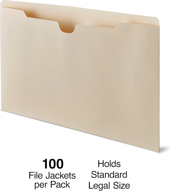 Staples Reinforced File Jackets, Legal Size, Flat Design, Durable Construction - Image 2