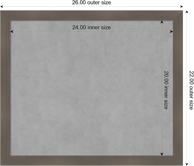 Amanti Art Grey Framed Magnetic Board 22x26 Medium Vision Board - Image 3