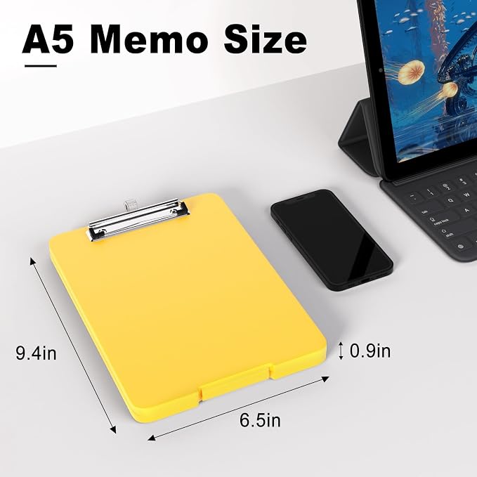 Hongri A5 Clipboard with Storage, Metal Retractable Pen Holder, 6 x 9'' Nursing - Image 2