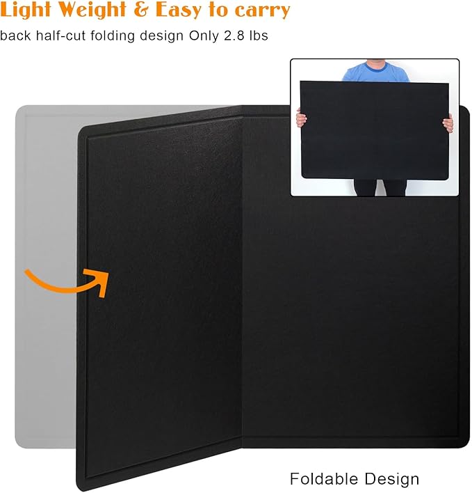 Large Bulletin Board, 48 X 36 inches Felt Board Notice Pin Board, 4' x 3'Cork Board Alternative for Wall, Self-Adhesive Vision Board Mood Board Foldable Photo Board with 30 Pushpin (Black)-DeskLoop Office