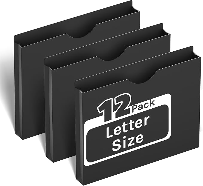 ANSOOK Plastic File Jackets & File Pockets, 12 Pack Manila File Folders Letter by Ansook