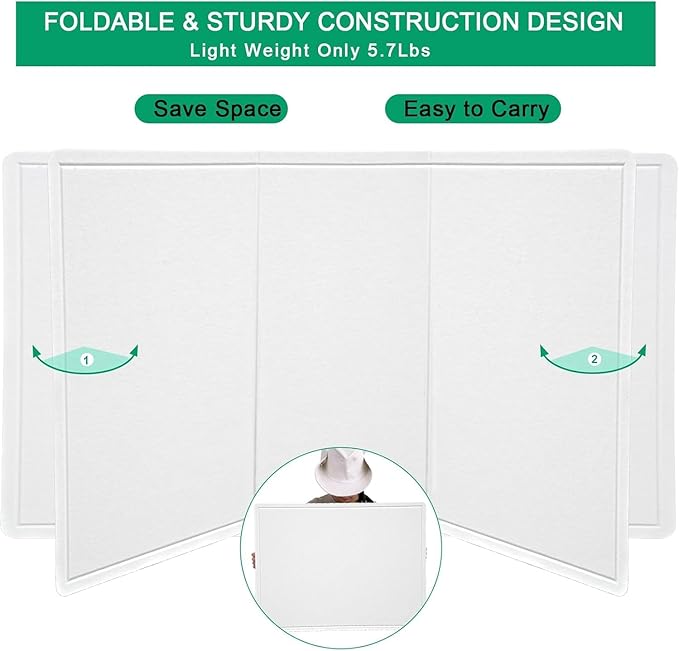 Large Bulletin Board, 48 X 36 inches Felt Board Notice Pin Board,4' x 3' Cork Board Alternative for Wall, Self-Adhesive Vision Board Mood Board Foldable Photo Board with 30 Pushpin-Warm White-DeskLoop Office