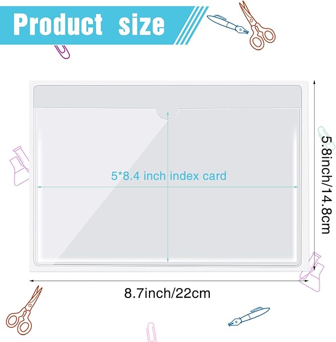 30 Pack Self-Adhesive Index Card Pockets - Image 3