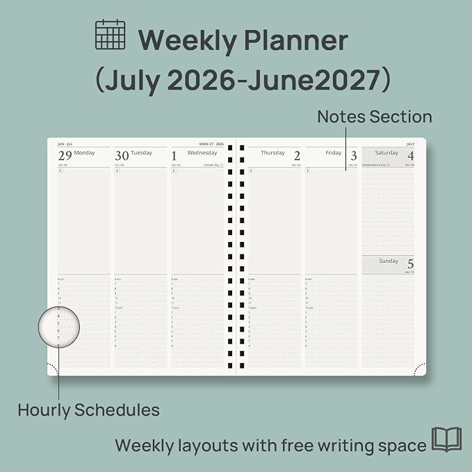 POPRUN 2026-2027 Academic Year Weekly and Monthly Planner Calendar, Jul 2026 - Image 5