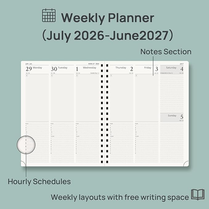 POPRUN 2026-2027 Academic Year Weekly and Monthly Planner Calendar, Jul 2026 - Image 5