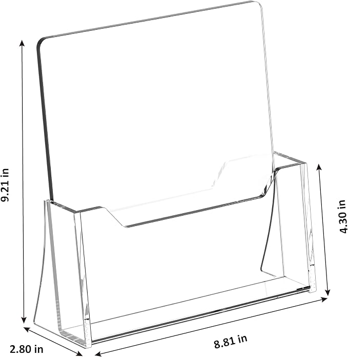Acrylic Brochure Holder 8.5 x 11 inch 4 Pack - Image 2