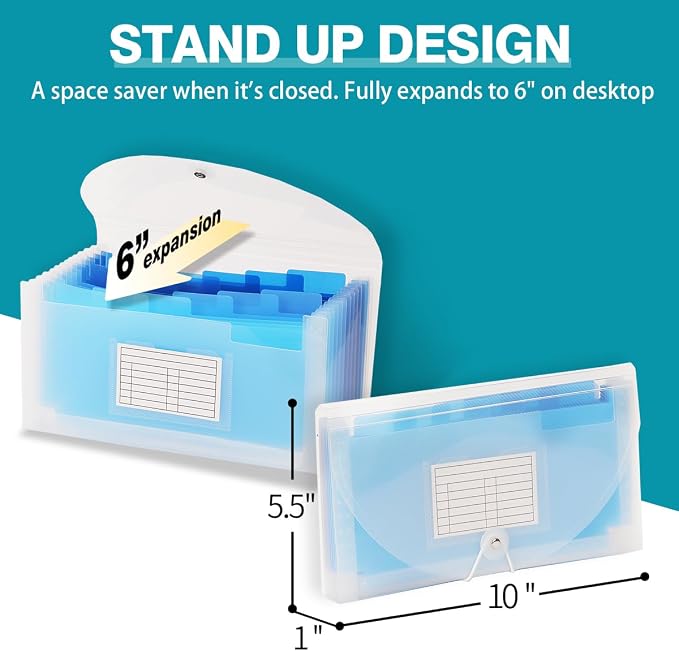 H4D Check Size 13 Pocket Expanding File Folder, Accordion File Organizer Wallet - Image 2