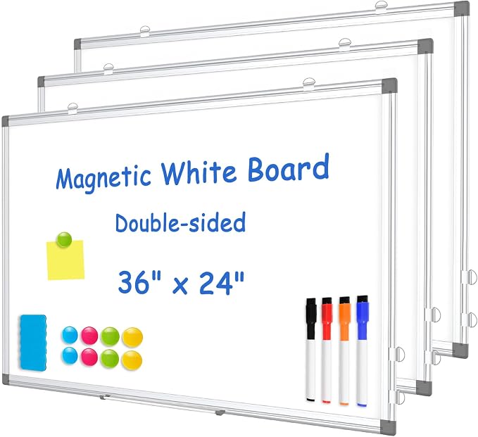 WALGLASS 3 Pack White Board, Hanging Mounted Whiteboard, Horizontal or Vertical by WALGLASS