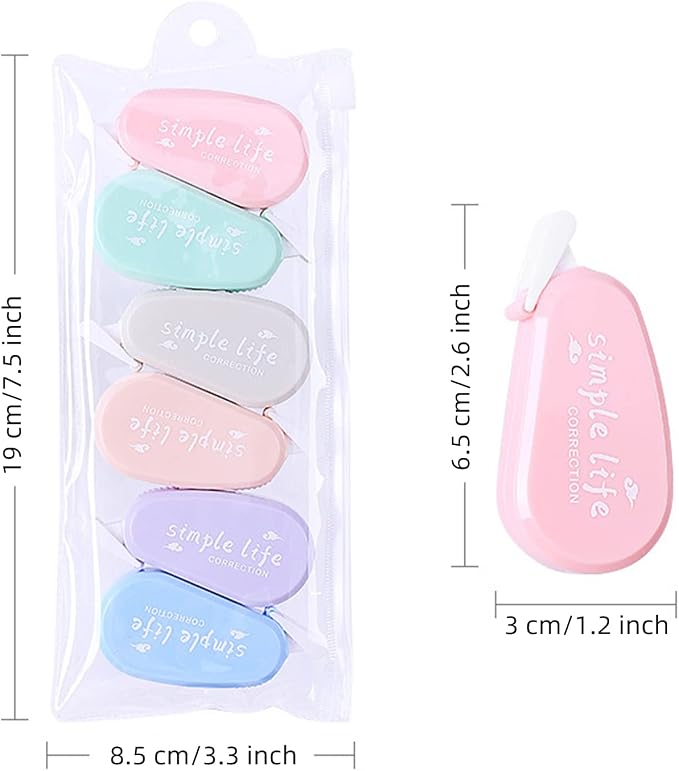 12 Pack Aesthetic Pastel Correction Tape, 0.2 x 197 inch, Instant Corrections - Image 3