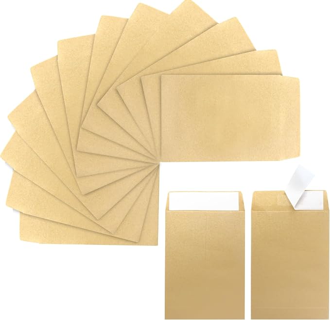 100 Pack Kraft Small Coin Envelopes, 3.23"4.53", Fully Sealed Seed Envelopes; by xflyxin