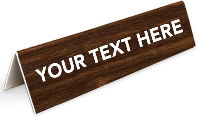 Trophy Outlet Funny Custom Desk Sign – Double-Sided Engraved Office Name Plate by Custom