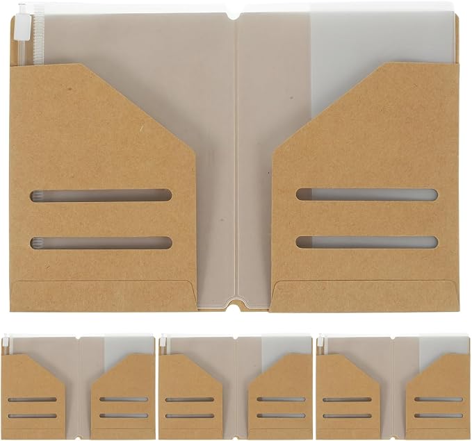 4pcs Kraft Card Holder and Zipper PVC Pouch Travel Kraft Paper Passport Holder by StylishBagToCreateStyle