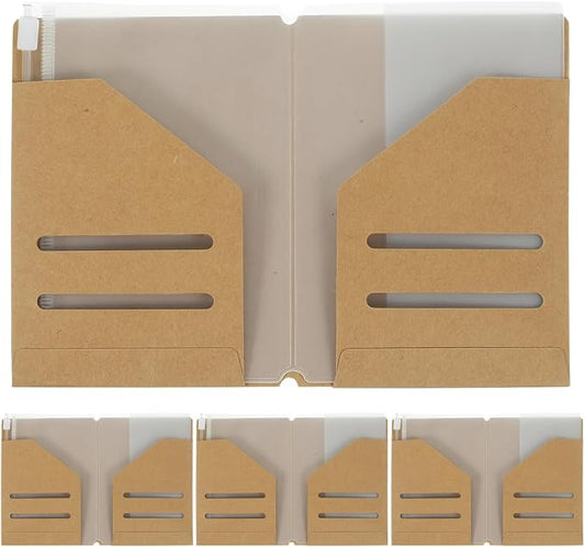 4pcs Kraft Card Holder and Zipper PVC Pouch Travel Kraft Paper Passport Holder by StylishBagToCreateStyle