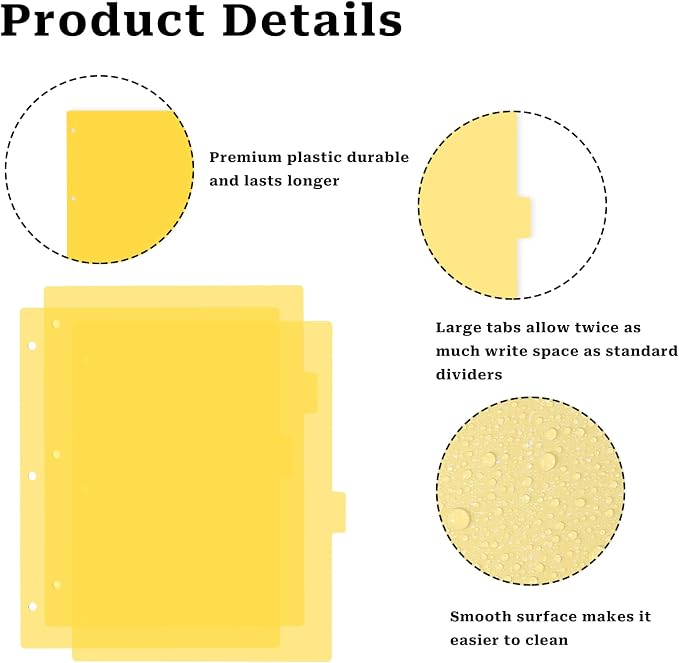 3 Ring Yellow Binder Dividers - Image 8