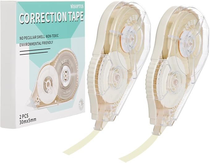 100 Feet Long Cream Correction Tape, Smooth Glide, No Residue, Quick Dry Beige by WISOPTUS