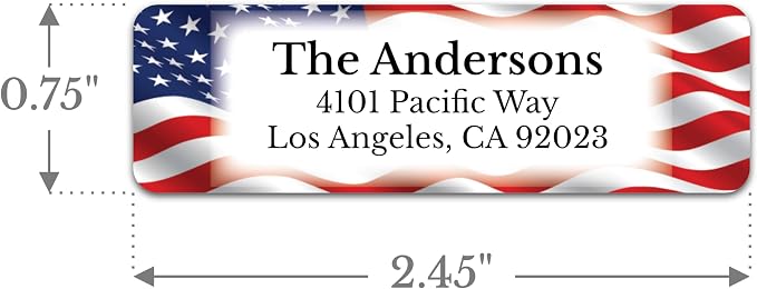 Personalized Patriotic Return Address Labels, Self-Adhesive Address Stickers on - Image 2