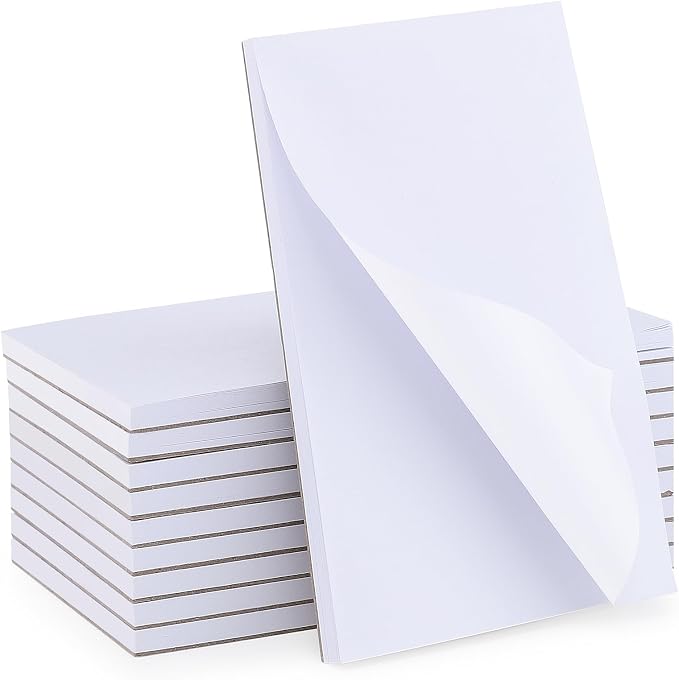 Thboxes 10 Pack 3" x 5" Blank Note Pads, 50 Sheets Each | 80gsm FSC Paper by Thboxes